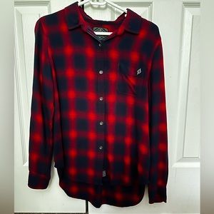 Rare- Women’s size small Peloton by Flag & Anthem Plaid shirt